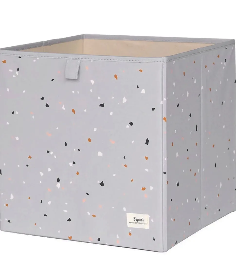3 Sprouts Opbevaringskasse - 33x33x33 cm - Terrazzo/Lysegrå