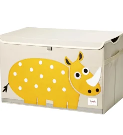 3 Sprouts Opbevaringskasse m. Låg - 61x37x38 cm - Næsehorn