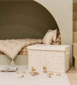 3 Sprouts Opbevaringskasse m. Låg - 63x38x39 cm - Terrazzo/Creme