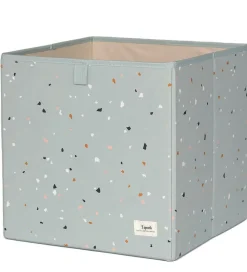 3 Sprouts Opbevaringskasse - 33x33x33 cm - Terrazzo/Grøn