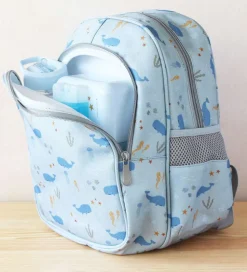 A Little Lovely Company Børnehavetaske m. Termolomme - Ocean - B