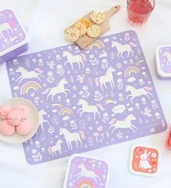 A Little Lovely Company Dækkeserviet - Vinyl - Unicorn Dreams