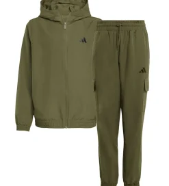 adidas Performance Træningssæt - Olive Strata/Hvid