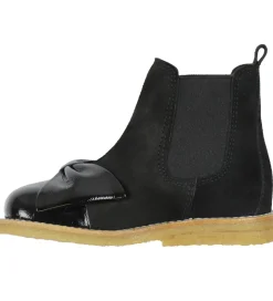 Angulus Støvler - Chelsea - Sort m. Sløjfe