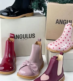 Angulus Støvler - Chelsea - Sort m. Sløjfe