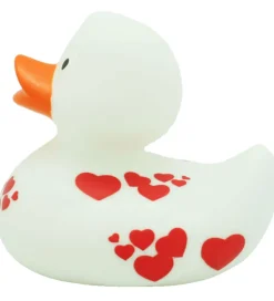 Badeand - Hvid m. Røde Hjerter