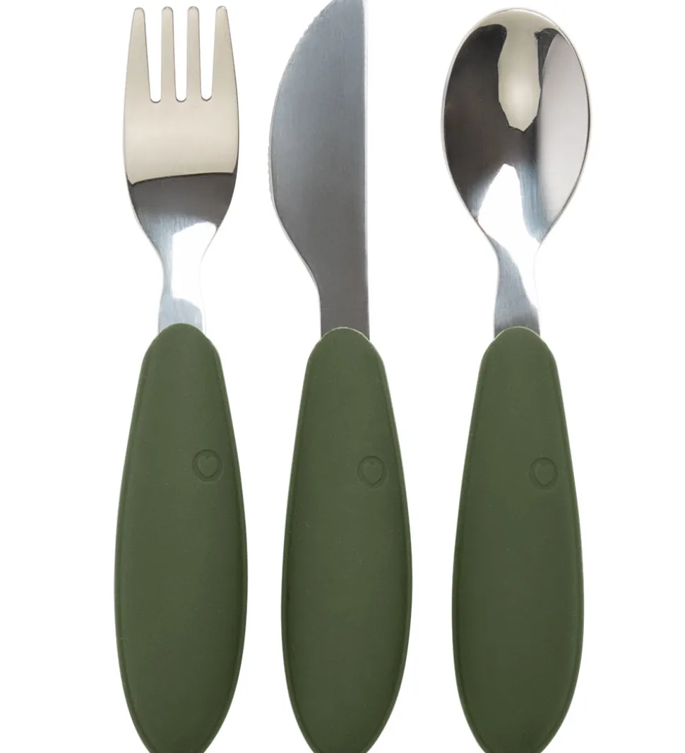 BIBS Børnebestik - 3-Pak - Hunter Green