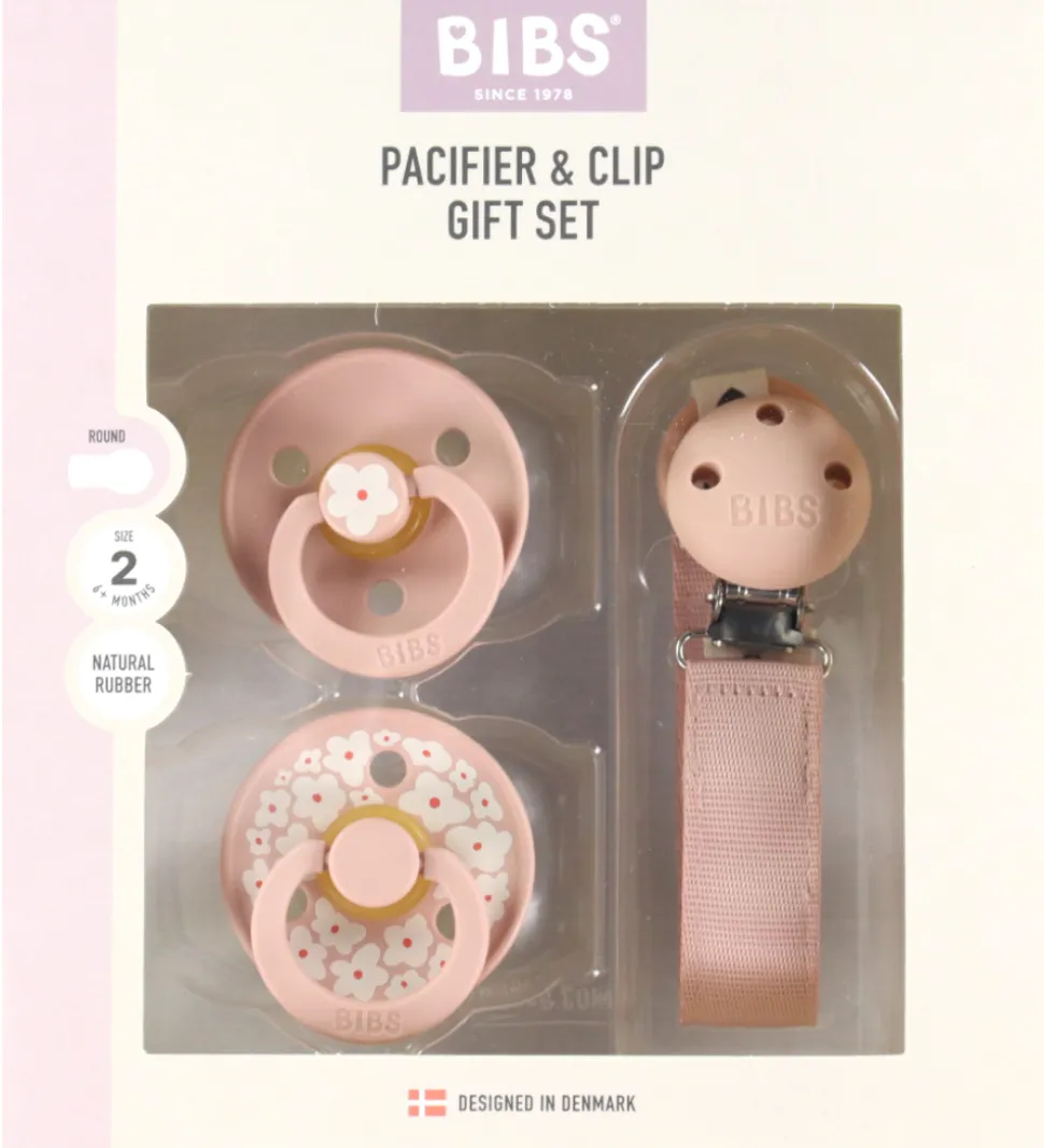 BIBS Colour Gavesæt - Sutter/Suttesnor - Str. 2 - Blush