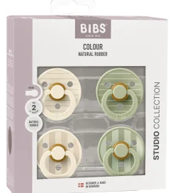 BIBS Colour Sutter - 4-pak - Str. 2 - Ivory/Vanilla/Sage