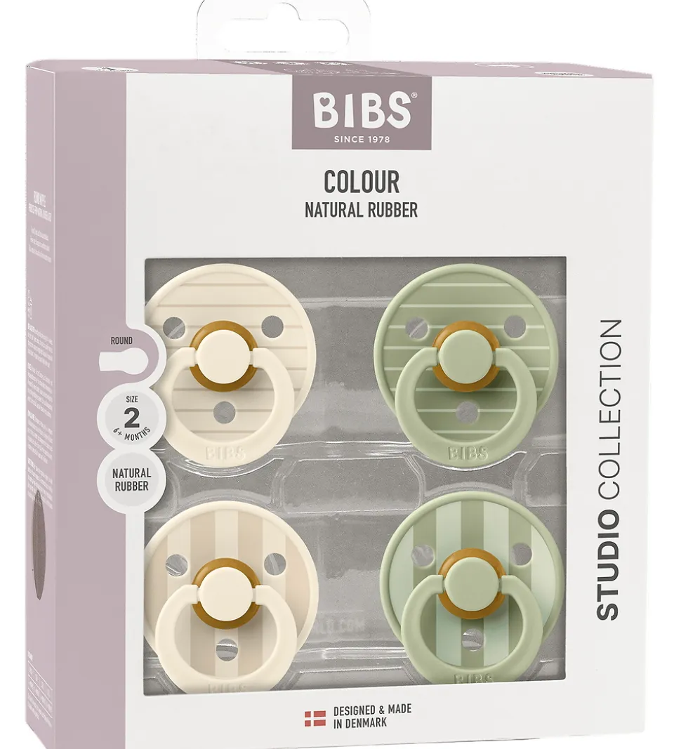 BIBS Colour Sutter - 4-pak - Str. 2 - Ivory/Vanilla/Sage