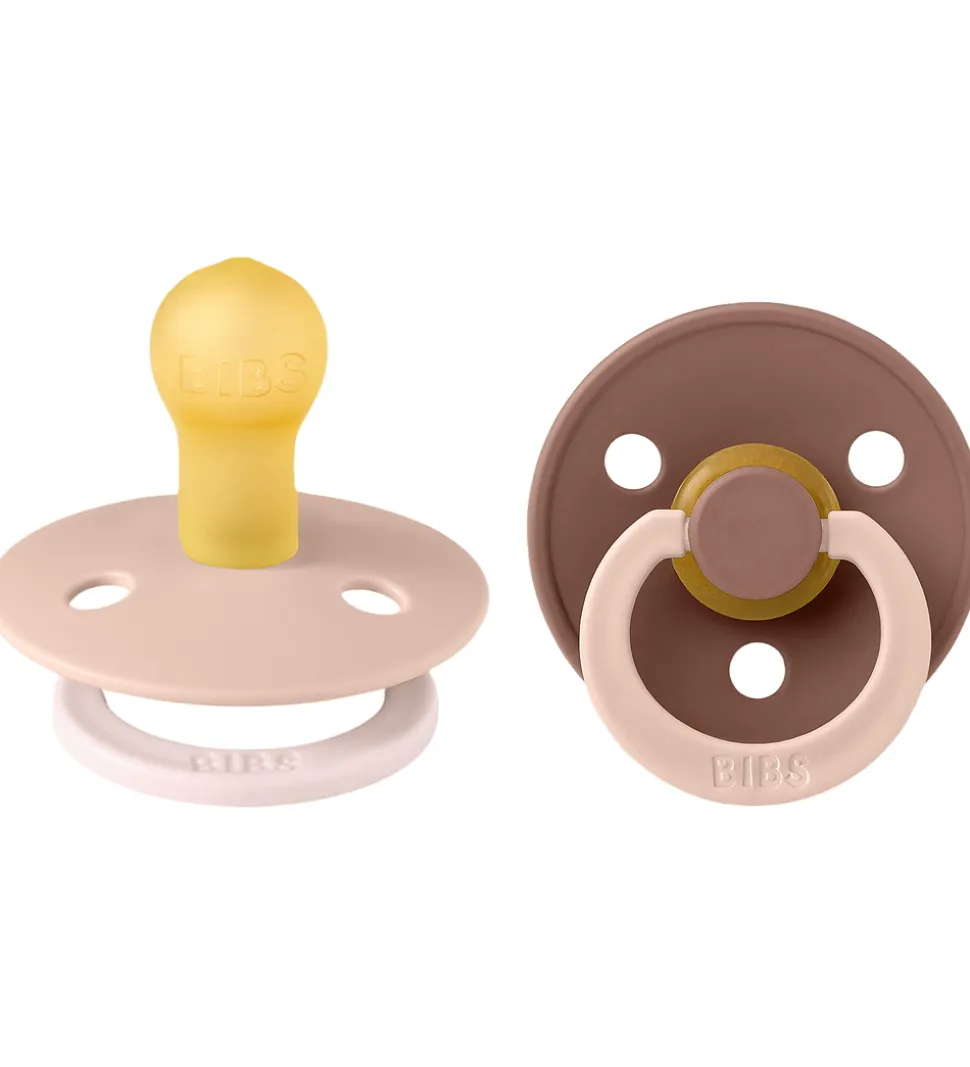 BIBS Colour Sutter - Str. 1 - 2-pak - Rund - Blush Woodchuck Mix