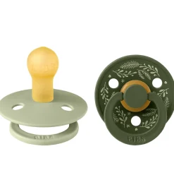 BIBS Colour Sutter - Str. 1 - 2-pak - Haliday Leaf - Sage/Hunter