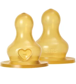 BIBS Flaskesut - 2-pak - Slow Flow - Naturgummi
