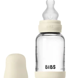 BIBS Sutteflaske - 120 ml - Glas/Silikone - Ivory