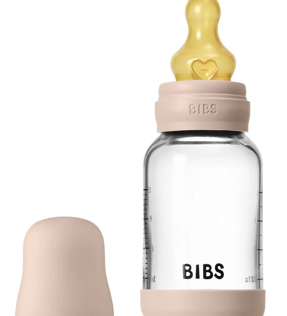 BIBS Sutteflaske - 120 ml - Glas/Naturgummi - Blush