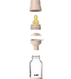 BIBS Sutteflaske - 120 ml - Glas/Naturgummi - Blush