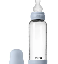 BIBS Sutteflaske - 240 ml - Glas/Silikone - Baby Blue