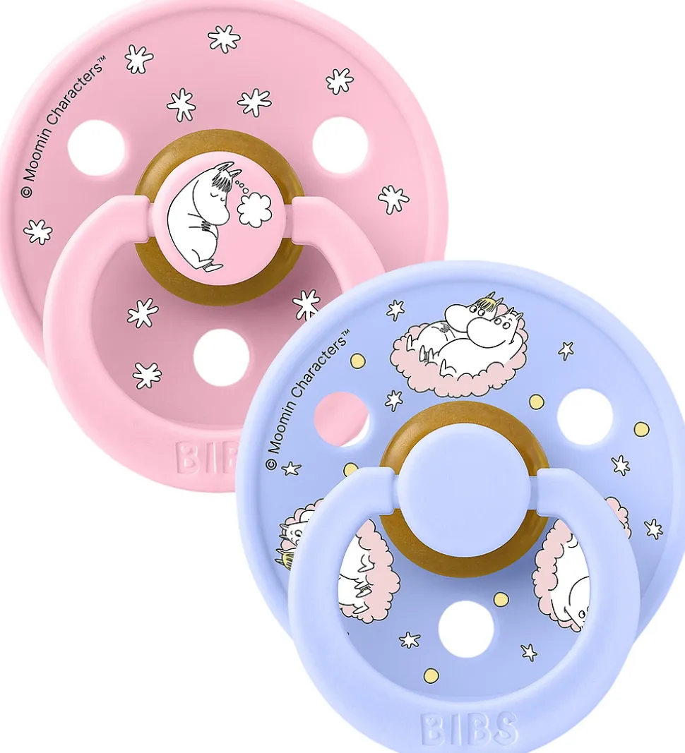 BIBS x Moomin Colour Sutter - Str. 1 - 2-pak - Baby Pink Mix