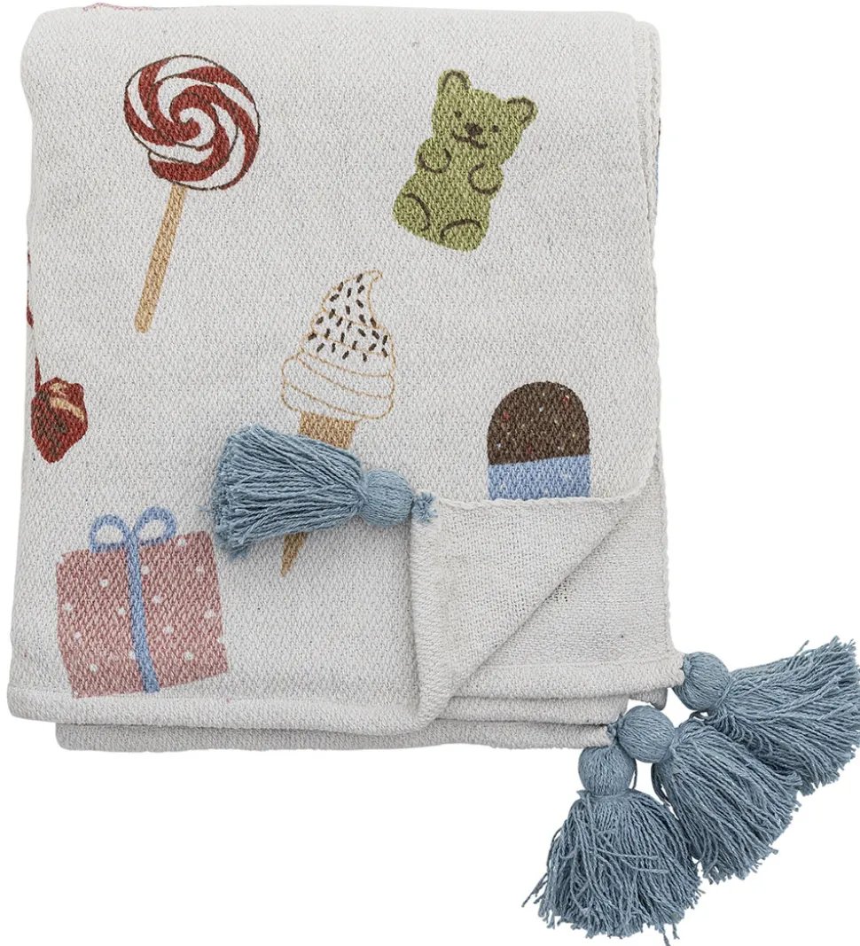 Bloomingville Mini Tæppe - 160x130 cm - Sweets Plaid - Nature