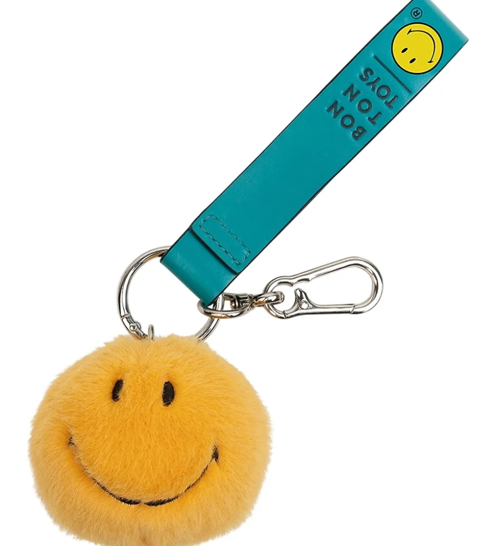 Bon Ton Toys Nøglering - 7 cm - Smiley ECO Fuzzy Bag Charm - Yel