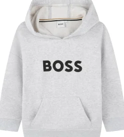 BOSS Hættetrøje - Gråmeleret m. Logo
