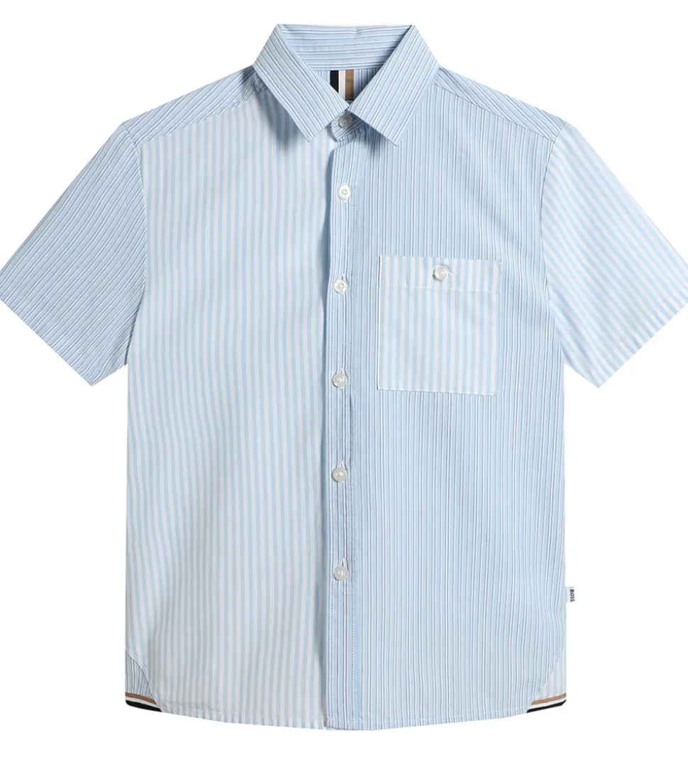 BOSS Skjorte - Hvid/Lyseblåstribet m. Navy