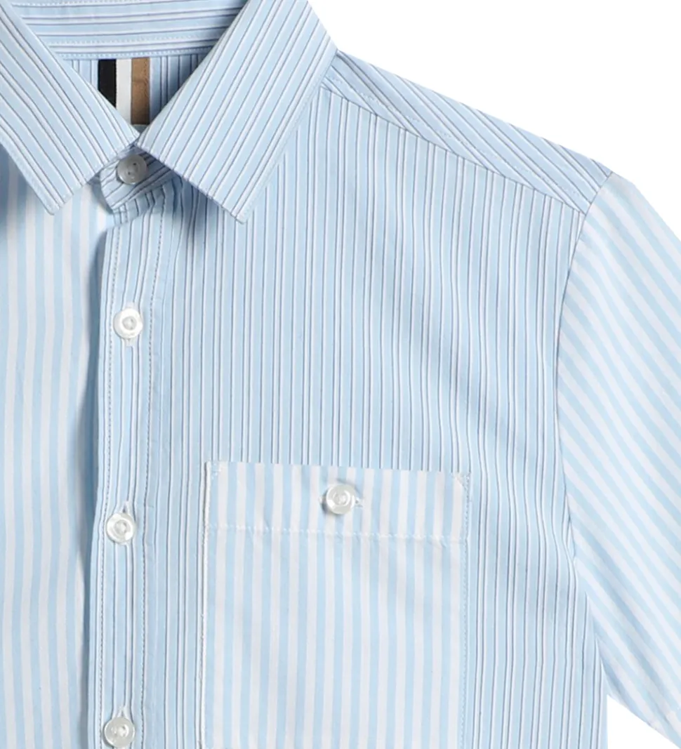 BOSS Skjorte - Hvid/Lyseblåstribet m. Navy