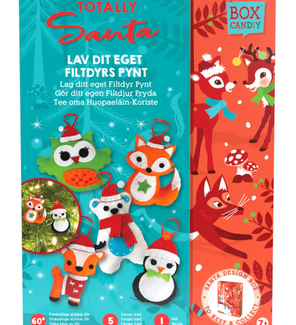 BOX CANDIY Kreasæt - Filtdyr-pynt - Totally Santa