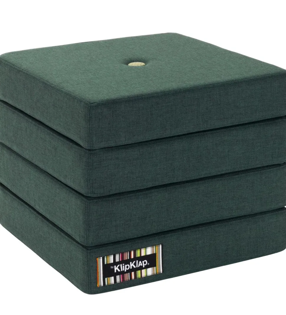 by KlipKlap Foldemadras - 4 Fold - 100x100 cm - Deep Green/Light