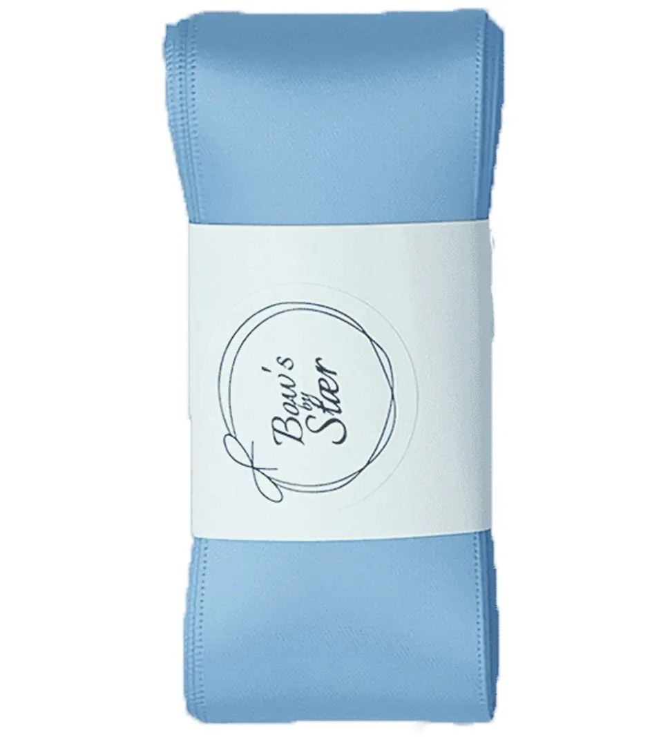 By Stær Dåbsbånd m. Sløjfe - Satin - Double Bow - Lyseblå