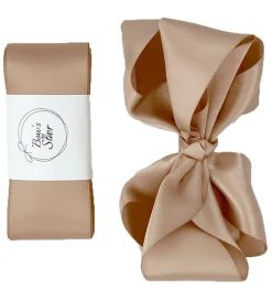 By Stær Dåbsbånd m. Sløjfe - Satin - Beige