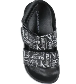 Calvin Klein Badesandaler - Velcro - Sort m. Hvid