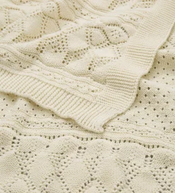 Cam Cam Babytæppe - Strik - Pointelle - Off White