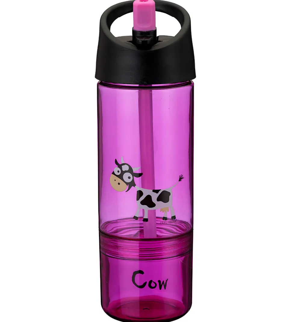 Carl Oscar Drikkedunk m. Sugerør - 2-i-1 - Lilla m. Ko