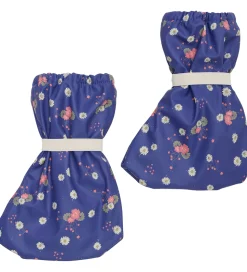 CeLaVi Overtrækssko m. Fleece - PU - Skipper Blue m. Blomster