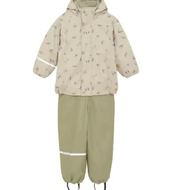 CeLaVi Regntøj m. Seler/Fleece - Recycle PU - White Pepper m. Pr