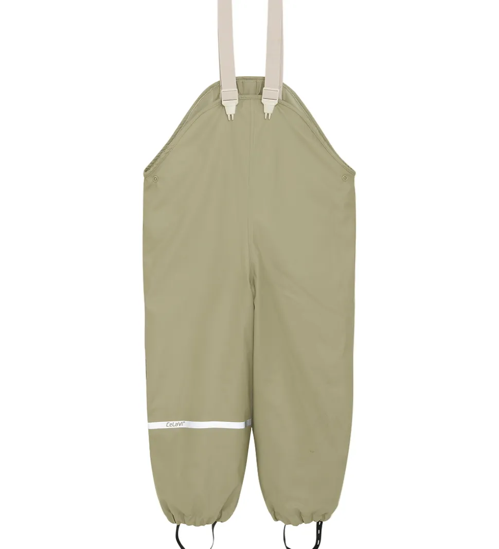 CeLaVi Regntøj m. Seler/Fleece - Recycle PU - White Pepper m. Pr