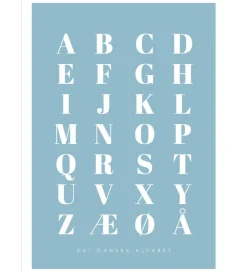 Citatplakat Plakat - A3 - Alfabet Plakat - Blå