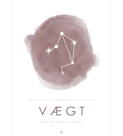 Citatplakat Plakat - A3 - Stjernebillede - Vægt - Lyserød