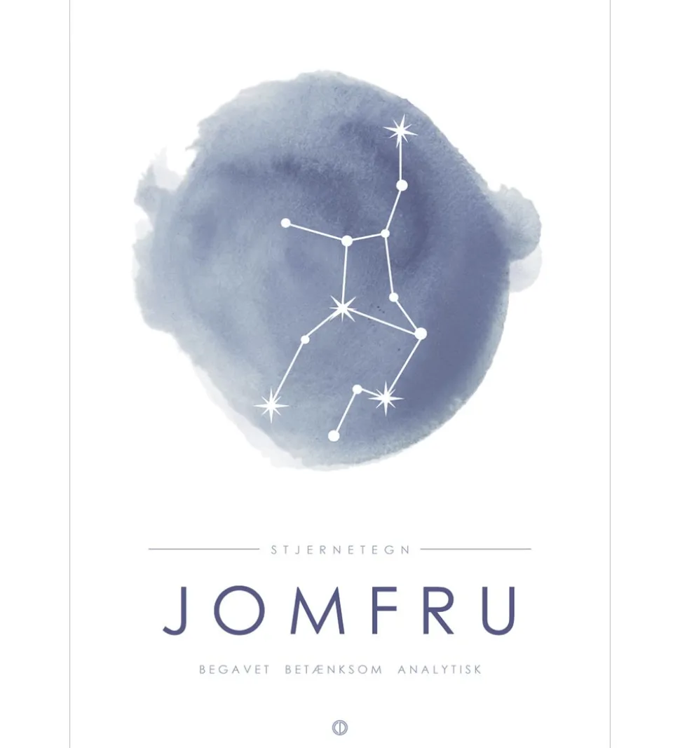 Citatplakat Plakat - A3 - Stjernebillede - Jomfru - Blå