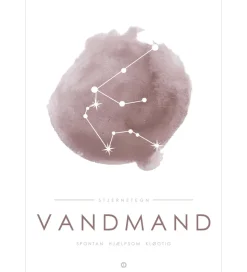 Citatplakat Plakat - A3 - Stjernebillede - Vandmand - Lyserød
