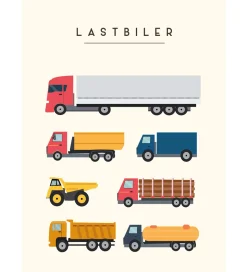 Citatplakat Plakat - Børneplakat - Lastbiler - A3