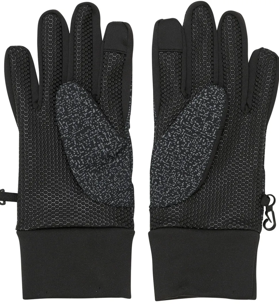 Color Kids Handsker - Softshell - Sort