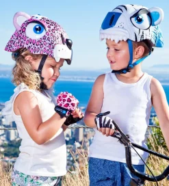 Crazy Safety Cykelhjelm m. Lys - Tiger - Hvid