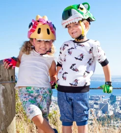 Crazy Safety Cykelhjelm m. Lys - Giraffe - Rød