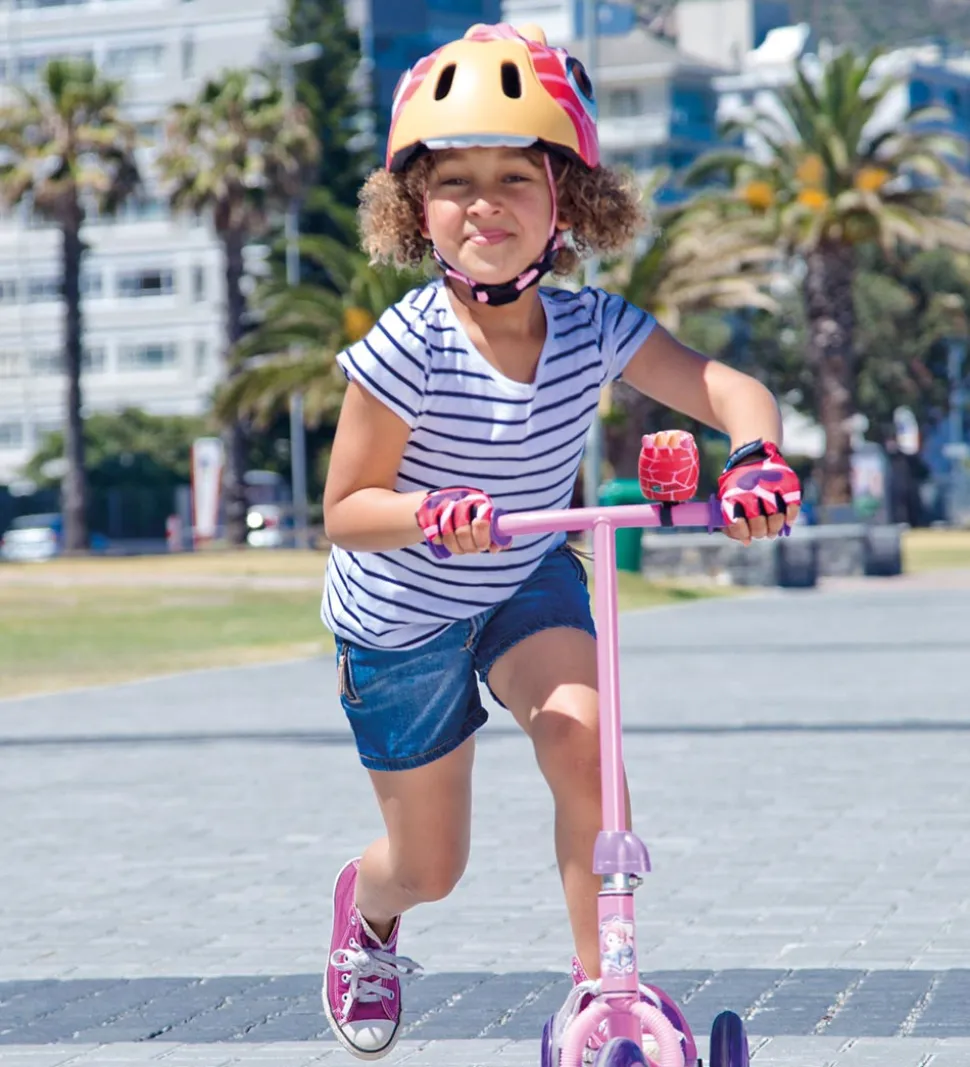 Crazy Safety Cykelhjelm m. Lys - Giraffe - Rød