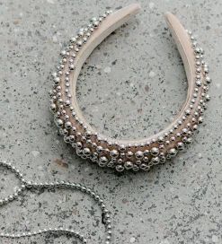 DAY ET Hårbøjle - Beaded Chrome Hair Band - Silver
