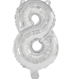 Decorata Party Foileballon - 95 cm - No 8 - Sølv