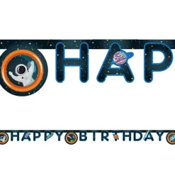 Decorata Party Happy Birthday Banner - Rocket Space