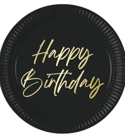 Decorata Party Paptallerkner - 8-pak - 23 cm - Elegant Happy Bir